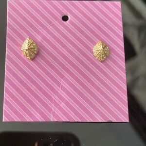 Stella & dot rhinestone and gold plated earrings